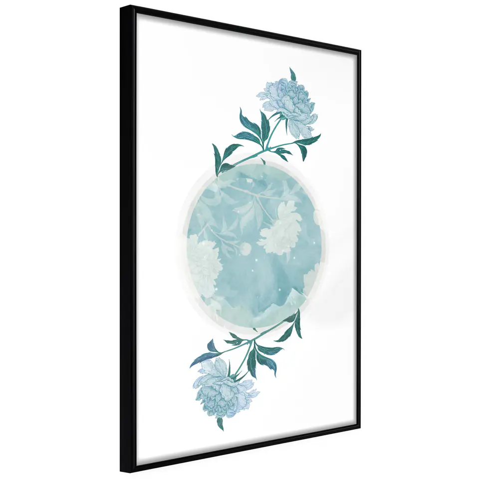 ⁨Poster - The World in shades of blue (size 20x30, finish Frame black)⁩ at Wasserman.eu