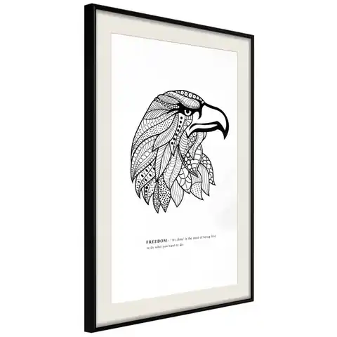 ⁨Poster - Symbol of freedom (size 40x60, finish Black frame with passe-partout)⁩ at Wasserman.eu