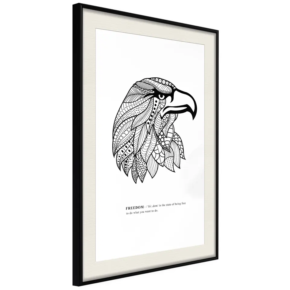 ⁨Poster - Symbol of freedom (size 20x30, finish Black frame with passe-partout)⁩ at Wasserman.eu