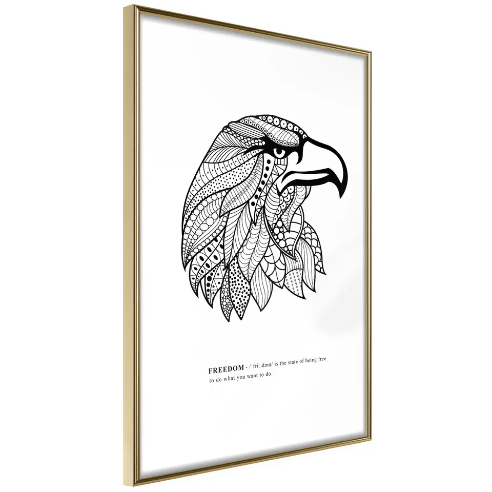 ⁨Poster - Symbol of freedom (size 20x30, finish Gold frame)⁩ at Wasserman.eu