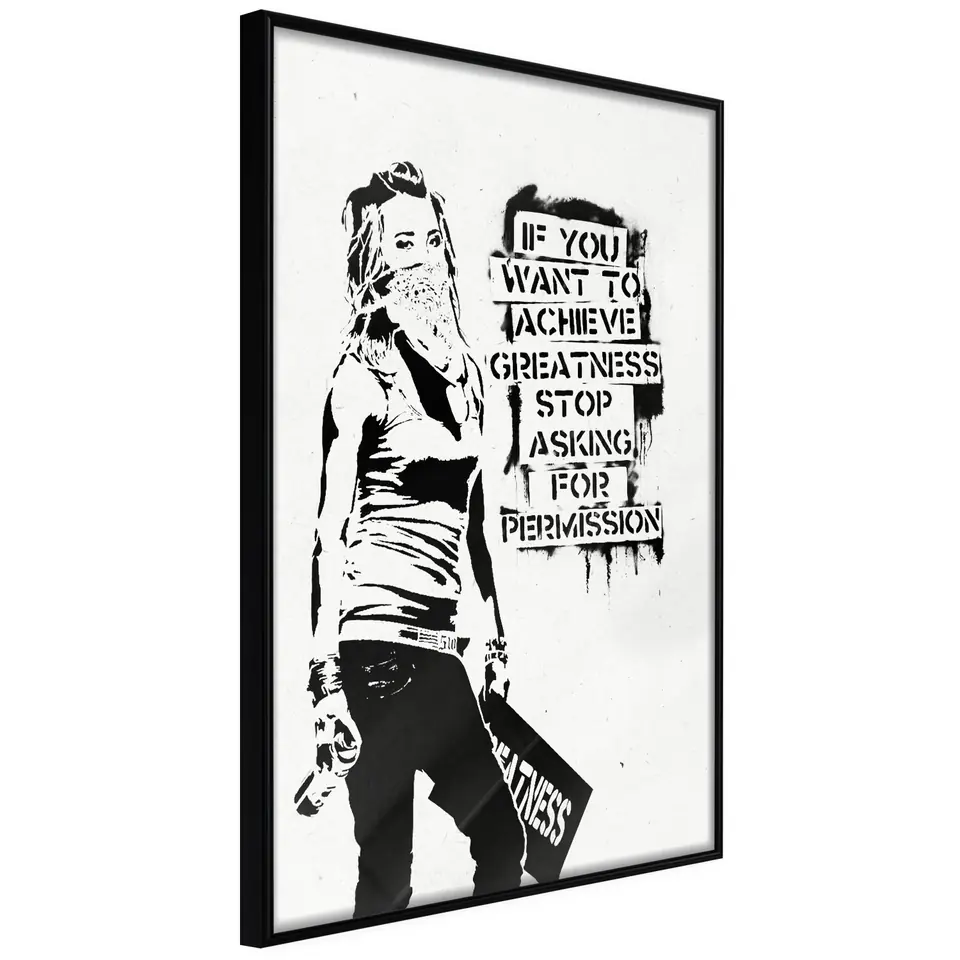 ⁨Plakat - Dziewczyna z graffiti [Poster] (rozmiar 20x30, wykończenie Rama czarna)⁩ w sklepie Wasserman.eu