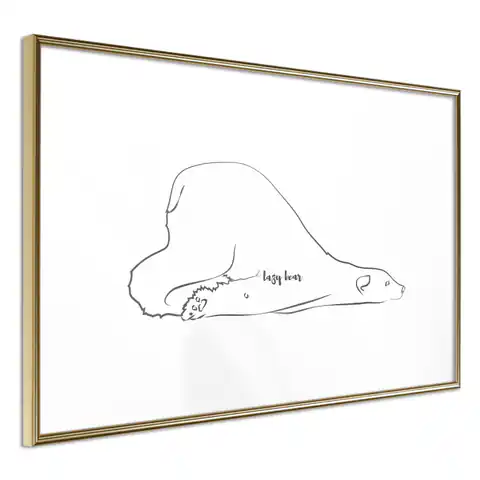 ⁨Plakat - Leniwy niedźwiedź [Poster] (rozmiar 30x20, wykończenie Rama złota)⁩ w sklepie Wasserman.eu