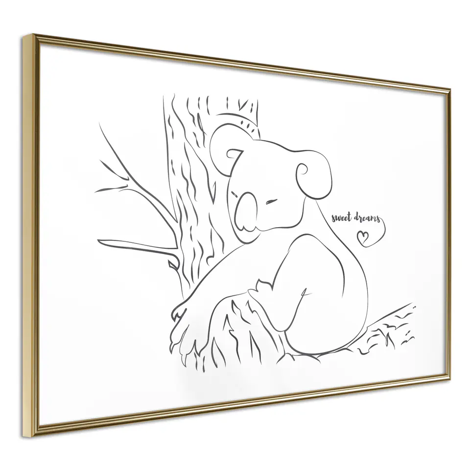 ⁨Poster - Resting koala (size 30x20, finish Gold frame)⁩ at Wasserman.eu