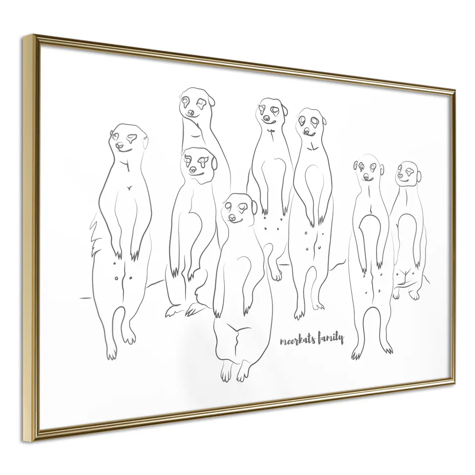 ⁨Poster - Meerkat worth (size 30x20, finish Gold frame)⁩ at Wasserman.eu