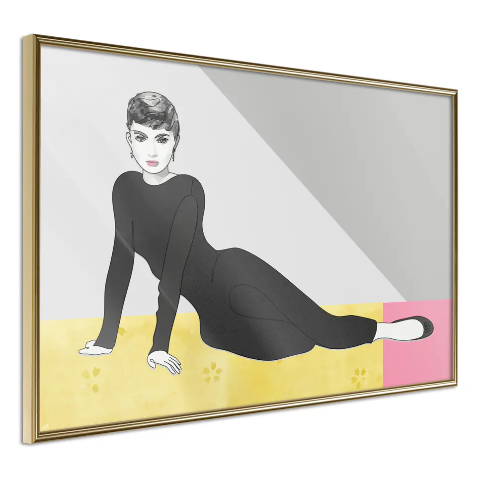⁨Plakat - Piękna Audrey [Poster] (rozmiar 45x30, wykończenie Rama złota)⁩ w sklepie Wasserman.eu