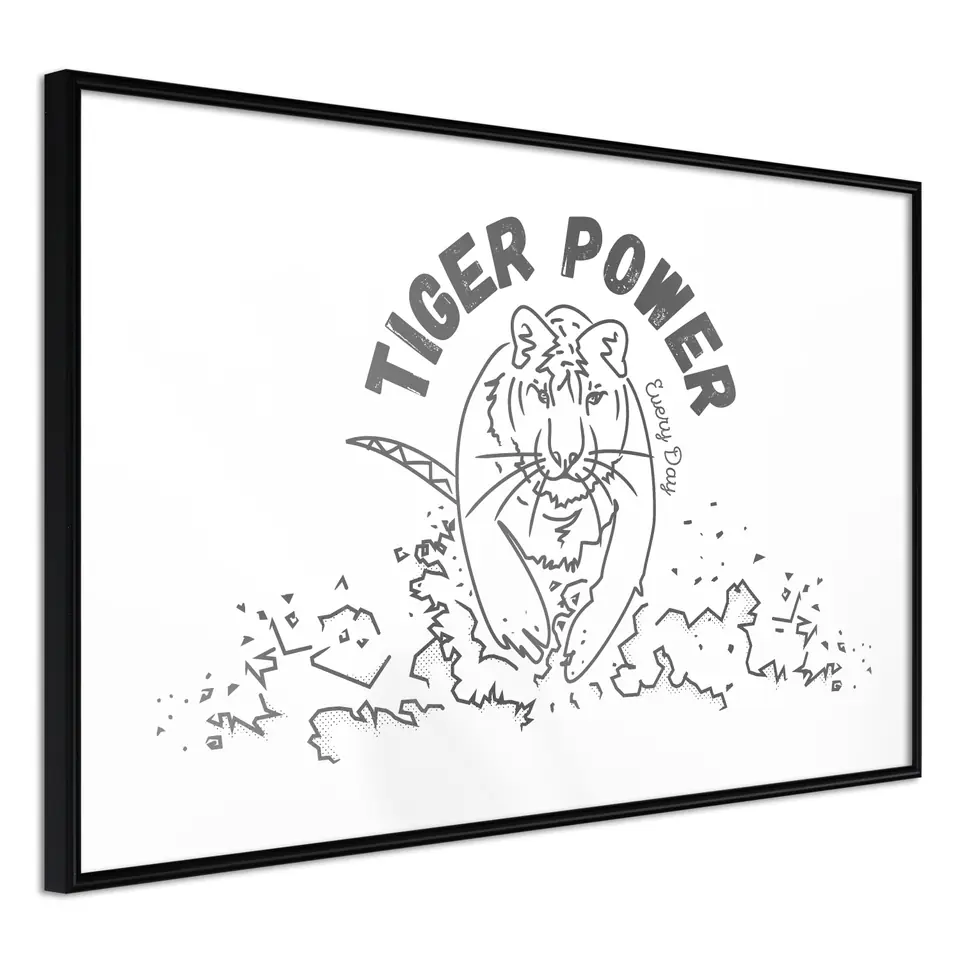 ⁨Plakat - Tiger power [Poster] (rozmiar 60x40, wykończenie Rama czarna)⁩ w sklepie Wasserman.eu
