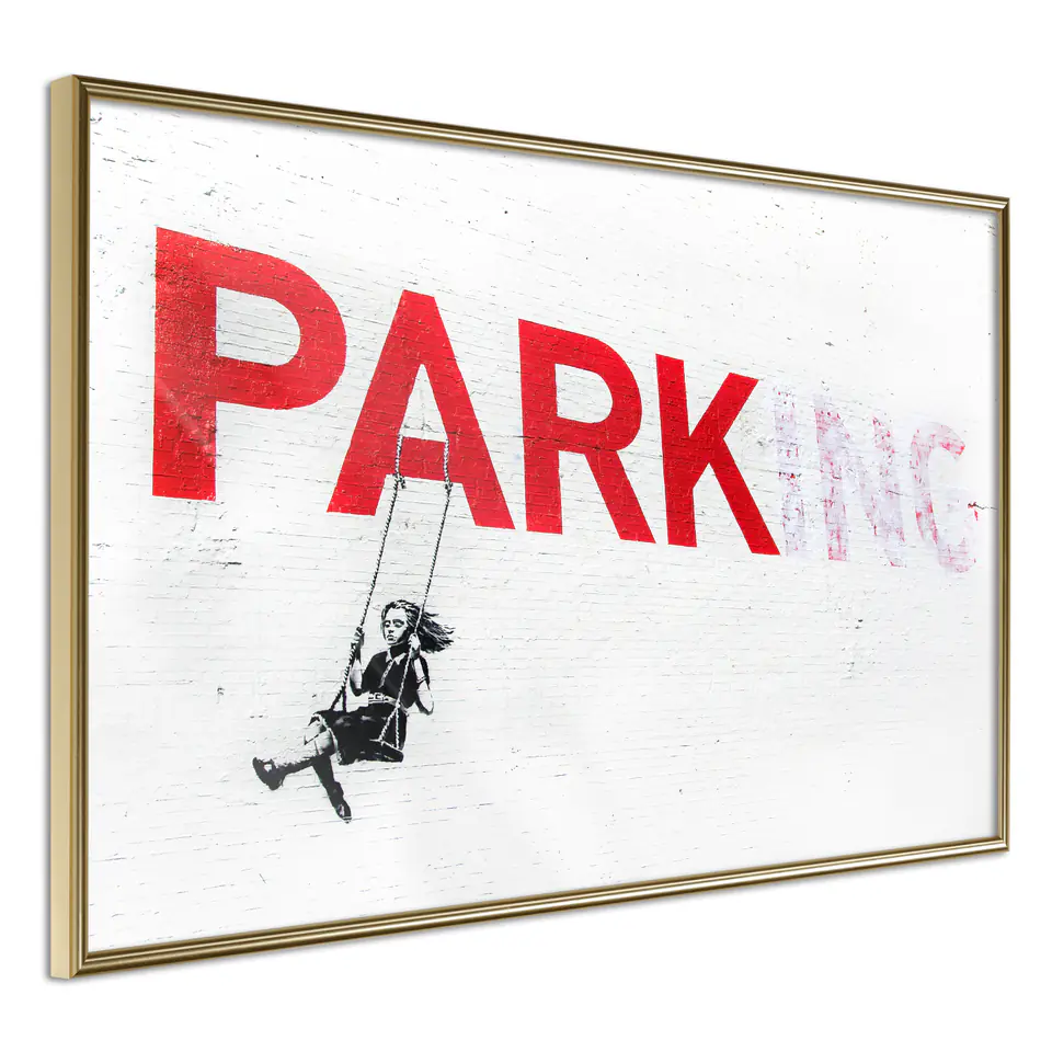⁨Poster - Banksy: Park(ing) (size 30x20, finish Gold frame)⁩ at Wasserman.eu
