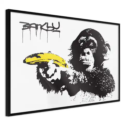 ⁨Poster - Banksy: Banana Gun I (size 30x20, finish Frame black)⁩ at Wasserman.eu