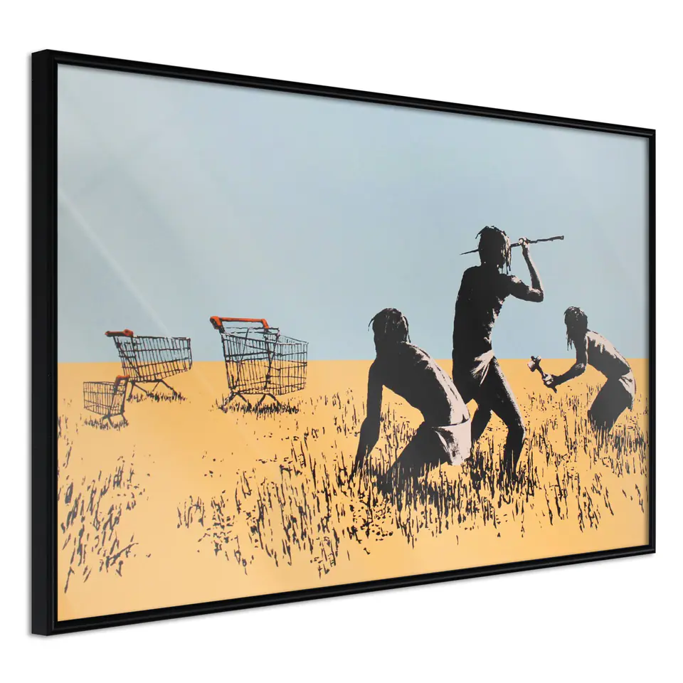 ⁨Poster - Banksy: Trolley Hunters (size 30x20, finish Frame black)⁩ at Wasserman.eu
