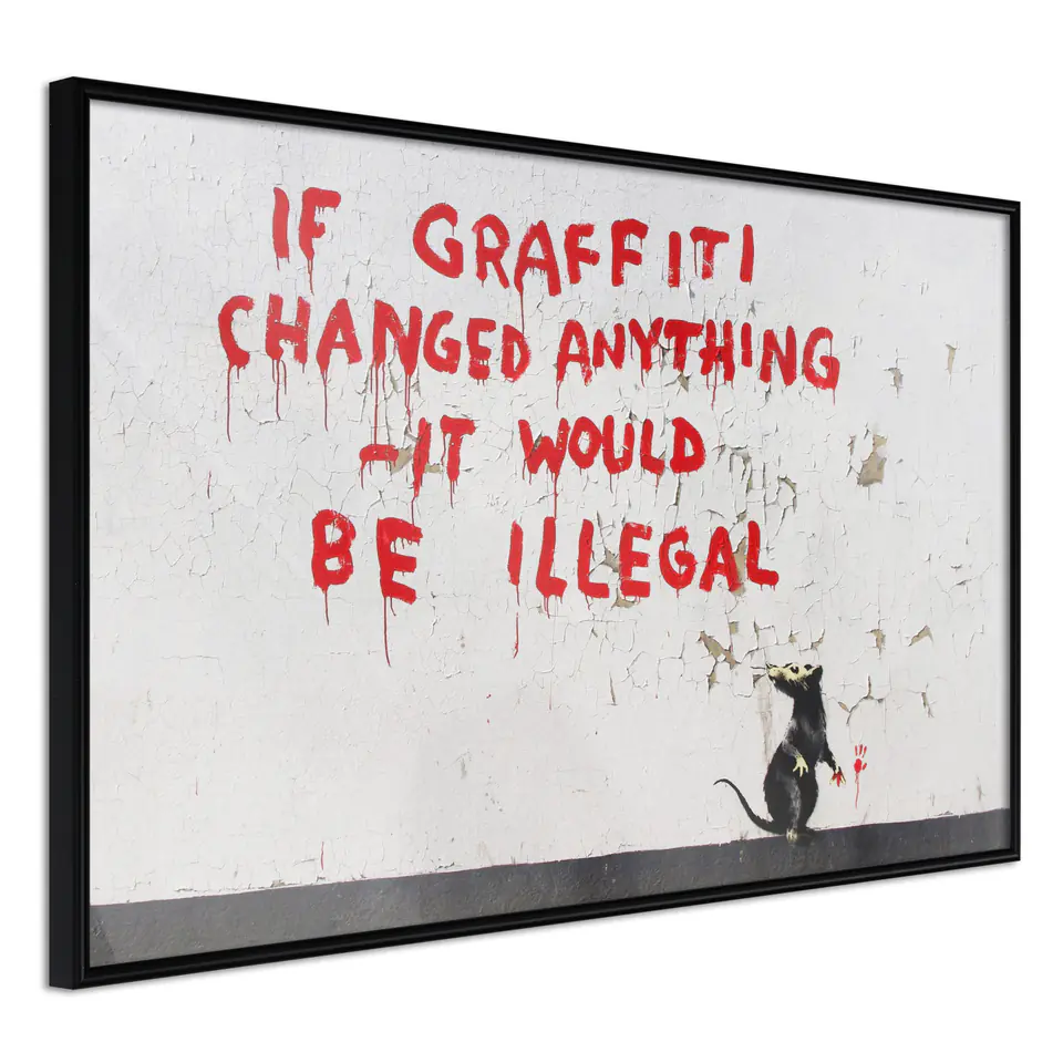 ⁨Plakat - Cytat graffiti [Poster] (rozmiar 90x60, wykończenie Rama czarna)⁩ w sklepie Wasserman.eu