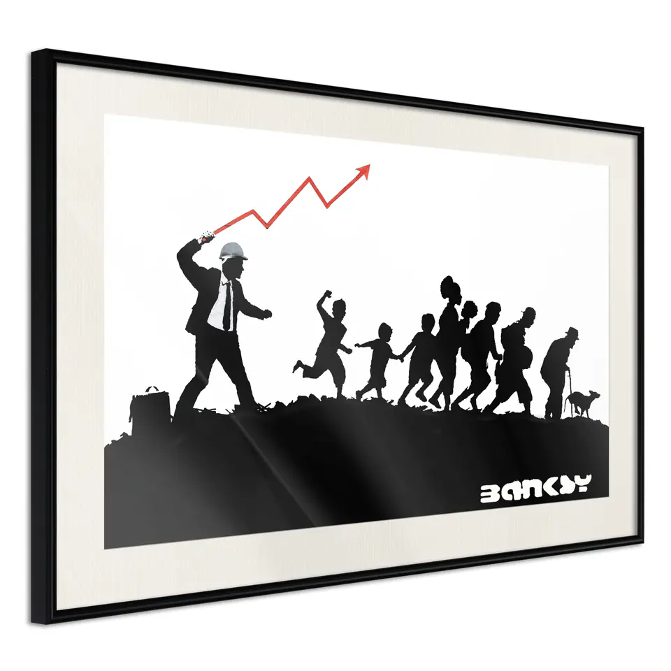 ⁨Poster - Banksy: The Whip (size 30x20, finish Black frame with passe-partout)⁩ at Wasserman.eu
