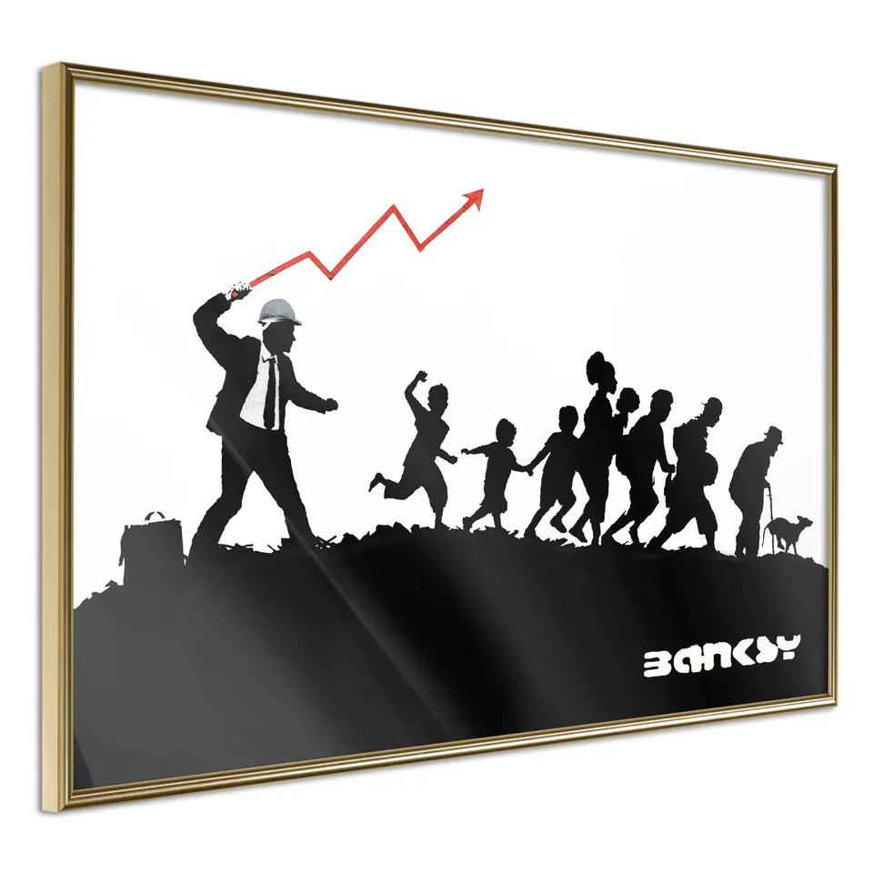 ⁨Poster - Banksy: The Whip (size 45x30, finish Frame gold)⁩ at Wasserman.eu