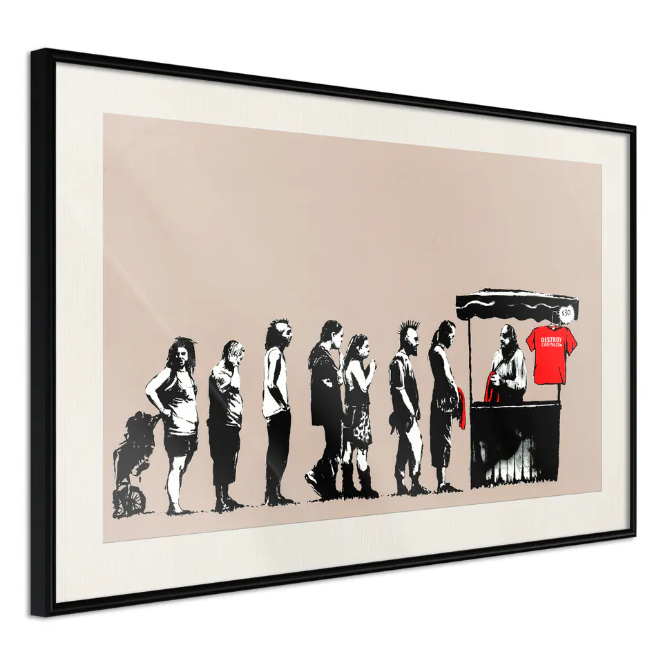⁨Poster - Banksy: Festival (size 30x20, finish Black frame with passe-partout)⁩ at Wasserman.eu
