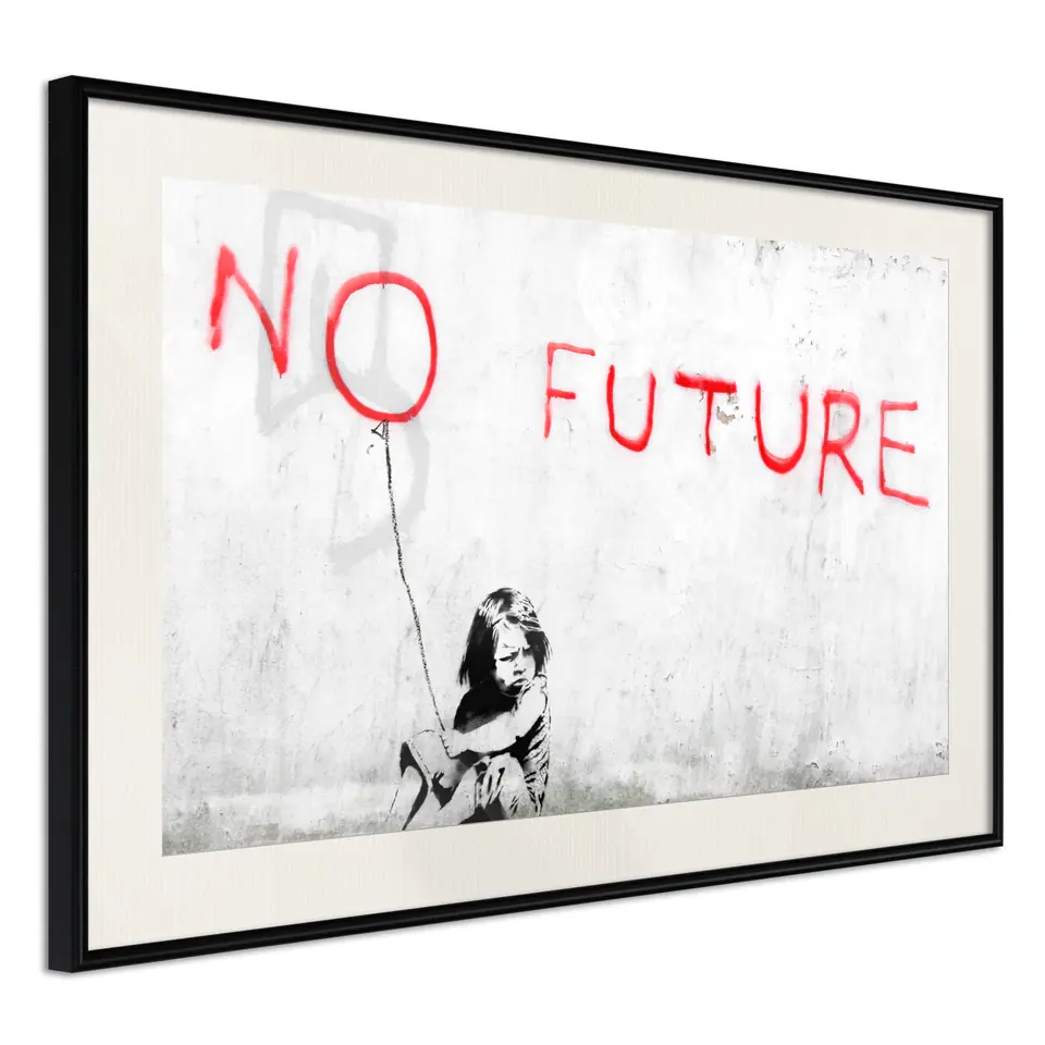 ⁨Poster - Banksy: No Future (size 30x20, finish Black frame with passe-partout)⁩ at Wasserman.eu