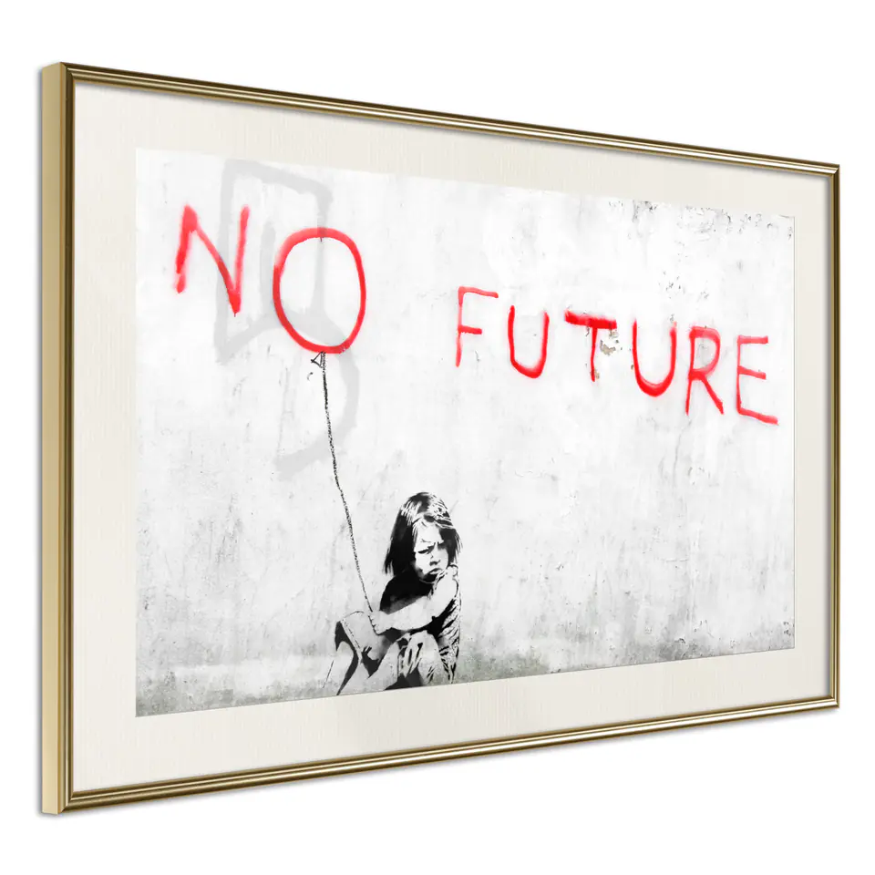 ⁨Plakat - Bez przyszłości [Poster] (rozmiar 60x40, wykończenie Rama złota z passe-partout)⁩ w sklepie Wasserman.eu