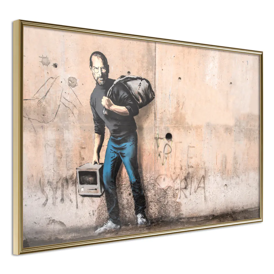⁨Poster - Banksy: The Son of a Migrant from Syria (size 30x20, finish Gold frame)⁩ at Wasserman.eu