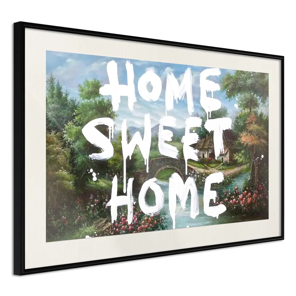⁨Poster - At home best (size 30x20, finish Black frame with passe-partout)⁩ at Wasserman.eu