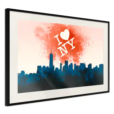⁨Poster - Inscription above the city (size 60x40, finish Black frame with passe-partout)⁩ at Wasserman.eu