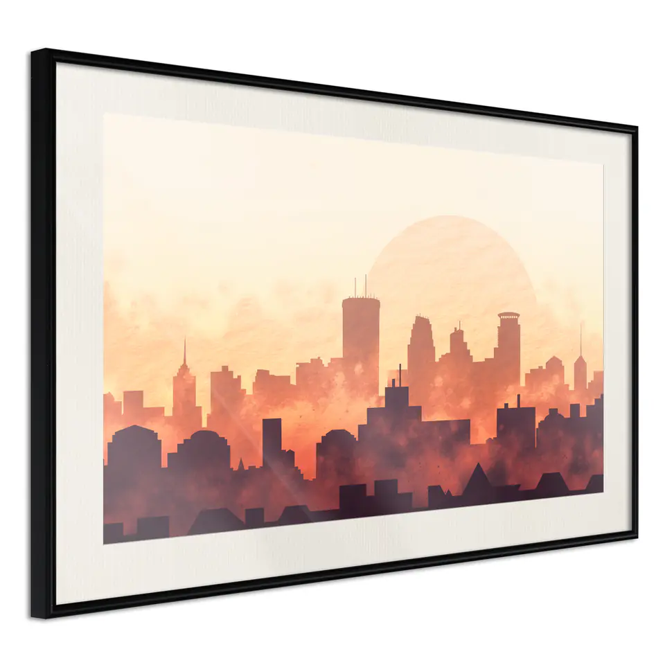 ⁨Poster - Melancholy of the setting sun (size 30x20, finish Black frame with passe-partout)⁩ at Wasserman.eu