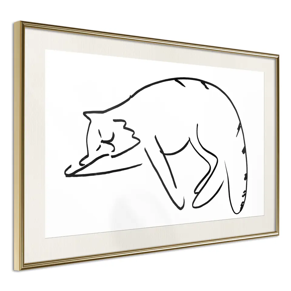 ⁨Poster - Well-deserved rest (size 45x30, finish Gold frame with passe-partout)⁩ at Wasserman.eu