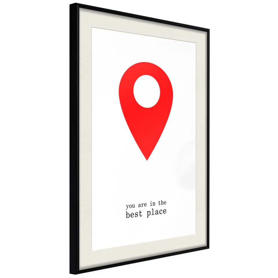 ⁨Plakat - You are in the best place [Poster] (rozmiar 20x30, wykończenie Rama czarna z passe-partout)⁩ w sklepie Wasserman.eu