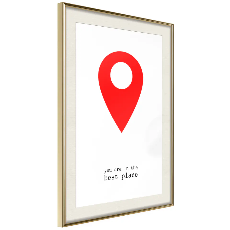 ⁨Poster - Best location (size 20x30, finish Gold frame with passe-partout)⁩ at Wasserman.eu