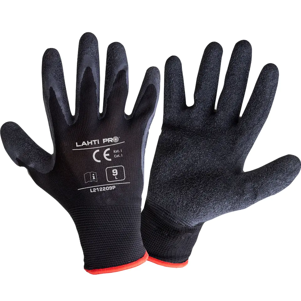 ⁨Gloves latex black l212209p, 12 pairs, "9", ce, lahti⁩ at Wasserman.eu
