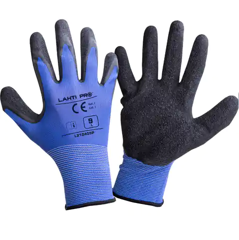 ⁨Gloves latex sky-black l212407p, 12 pairs, "7",ce, lahti⁩ at Wasserman.eu