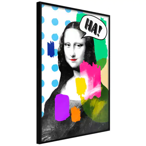 ⁨Poster - Mona Lisa's Laughter (size 20x30, finish Frame black)⁩ at Wasserman.eu