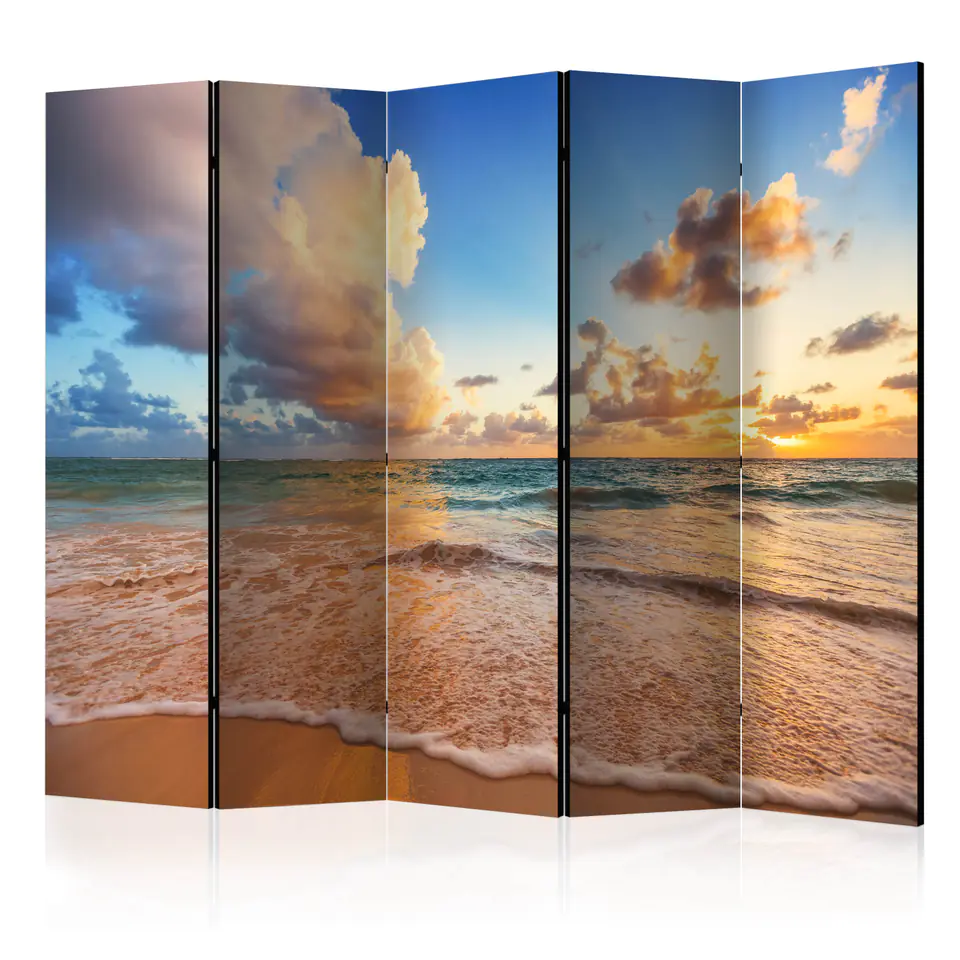 ⁨5-piece screen - Morning by the sea II [Room Dividers] (size 225x172)⁩ at Wasserman.eu