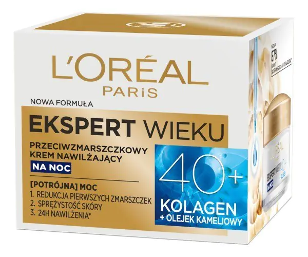 ⁨Loreal Ekspert Wieku 40+ Przeciwzmarszczkowy Krem nawilżający na noc 50ml⁩ w sklepie Wasserman.eu