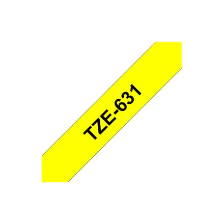 ⁨Brother TZe-631 Laminated Tape Black on Yellow, TZe, 8 m, 1.2 cm⁩ at Wasserman.eu