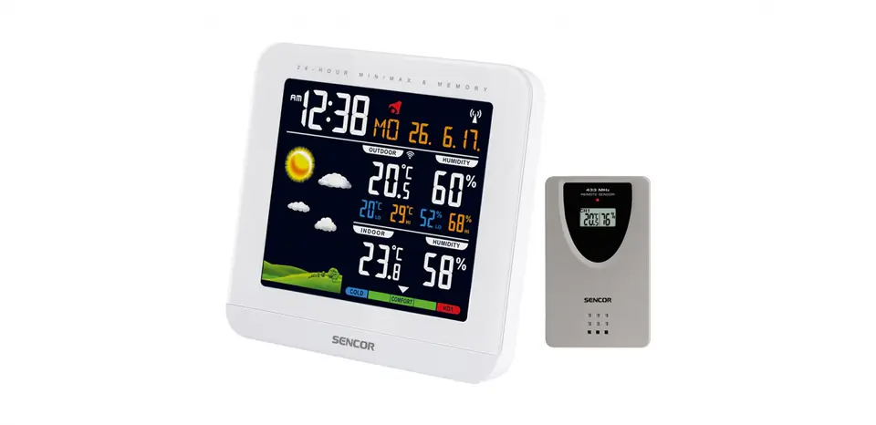 ⁨Weather station SWS 5600 White clock alarm clock⁩ at Wasserman.eu