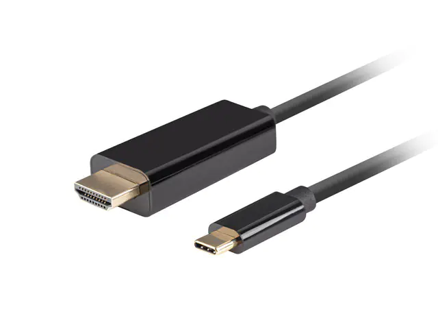 ⁨LANBERG KABEL USB-C(M)->HDMI(M) 0.5M 4K 60HZ CZARNY CA-CMHD-10CU-0005-BK⁩ w sklepie Wasserman.eu