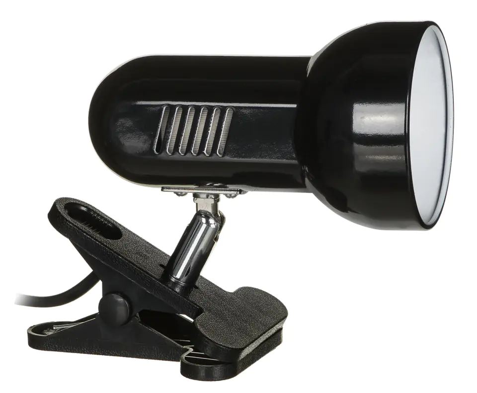 ⁨Lampka na biurko mocowana na klips kolor czarny metalowa duży gwint E27⁩ w sklepie Wasserman.eu