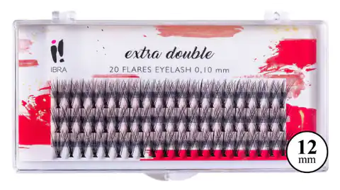 ⁨IBRA Tufts of eyelashes EXTRA DOUBLE C-0.10 - 12mm 1op.⁩ at Wasserman.eu