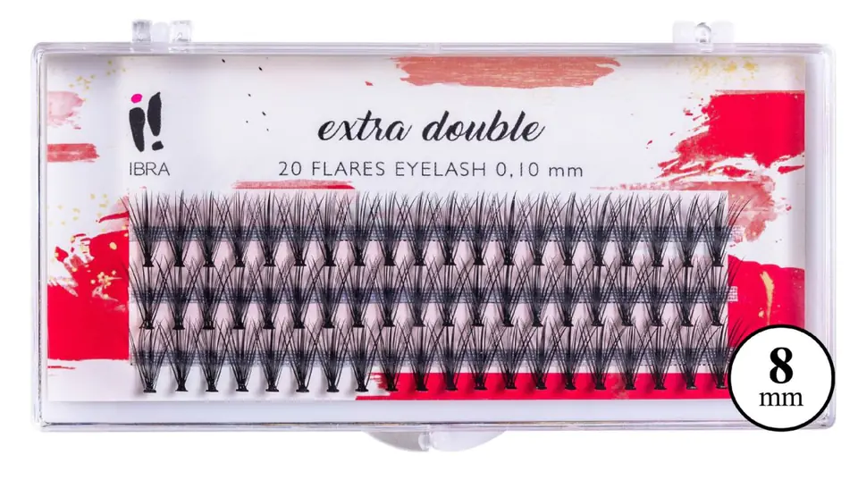 ⁨IBRA Tufts of eyelashes EXTRA DOUBLE C-0.10 - 8mm 1op.⁩ at Wasserman.eu