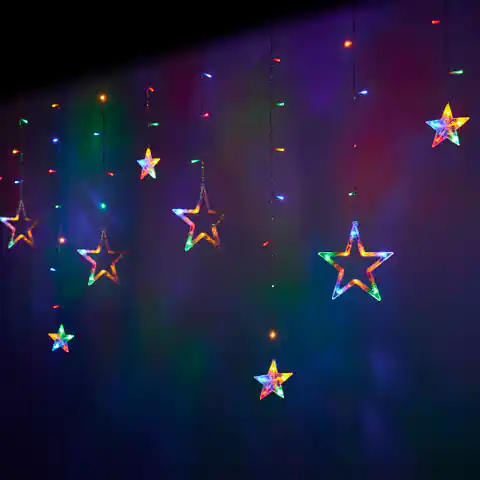 ⁨LED lights curtain stars 2,5m 138LED multicolor⁩ at Wasserman.eu