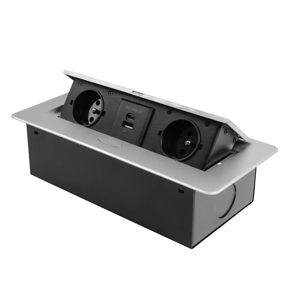 ⁨Tabletop opening socket Spacetronik SPS-D24CS⁩ at Wasserman.eu