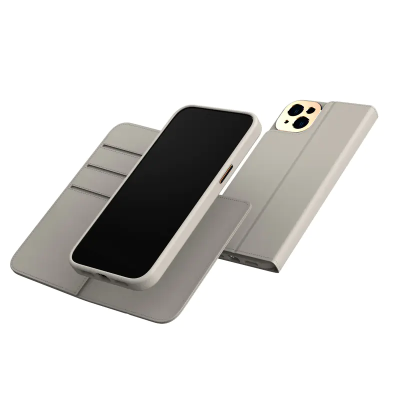 ⁨Moshi Overture MagSafe - 3-in-1 Flip Leather Case iPhone 14 Plus (Serene Gray)⁩ at Wasserman.eu