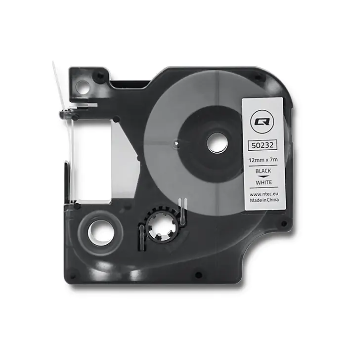 ⁨Qoltec Tape for DYMO D1 45013| 12mm x 7m | White/ Black print (0NC)⁩ at Wasserman.eu
