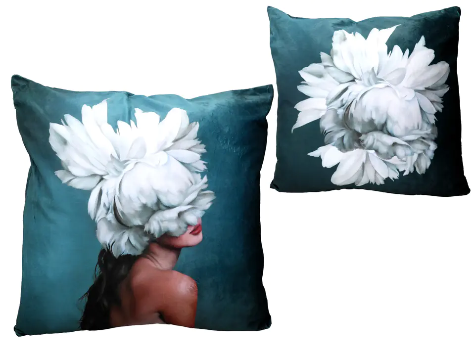 ⁨Pillow with filling/zipper - Flowers on the head (CARMANI)⁩ at Wasserman.eu