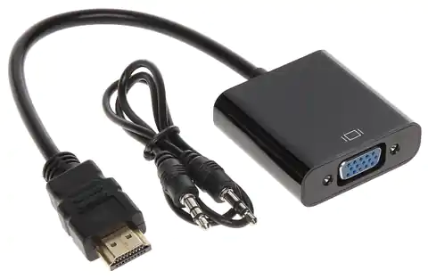 ⁨Konwerter HDMI na VGA + audio SPH-VA02 Black⁩ w sklepie Wasserman.eu