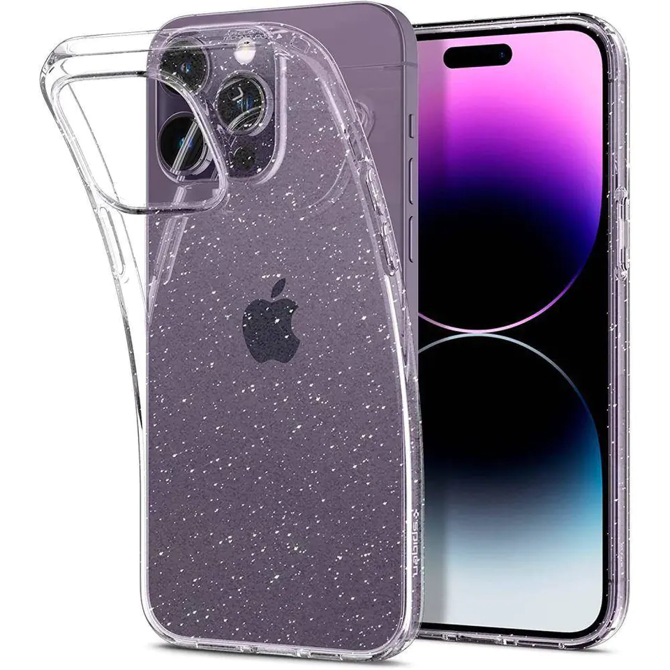 ⁨Etui IPHONE 14 PRO MAX Spigen Liquid Crystal Glitter transparentne⁩ w sklepie Wasserman.eu