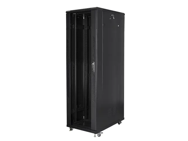 ⁨Single section cabinet, lockable Lanberg FF01-8042-12B (42U; 19''; 2050mm / 800mm / 1000 mm; standing; Full, Glass; 800 kg; black)⁩ at Wasserman.eu