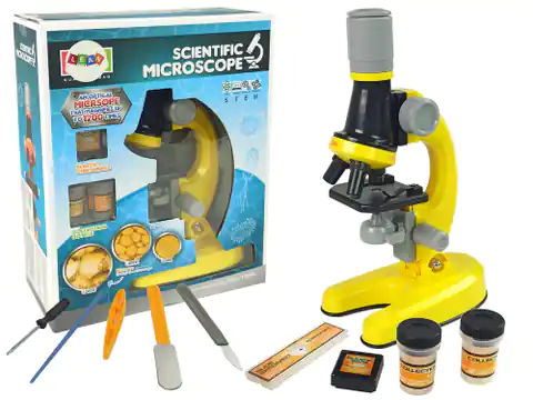 ⁨Mikroskop Dla Naukowca Zestaw Edukacyjny Żółty 100x 400x 1200x⁩ w sklepie Wasserman.eu