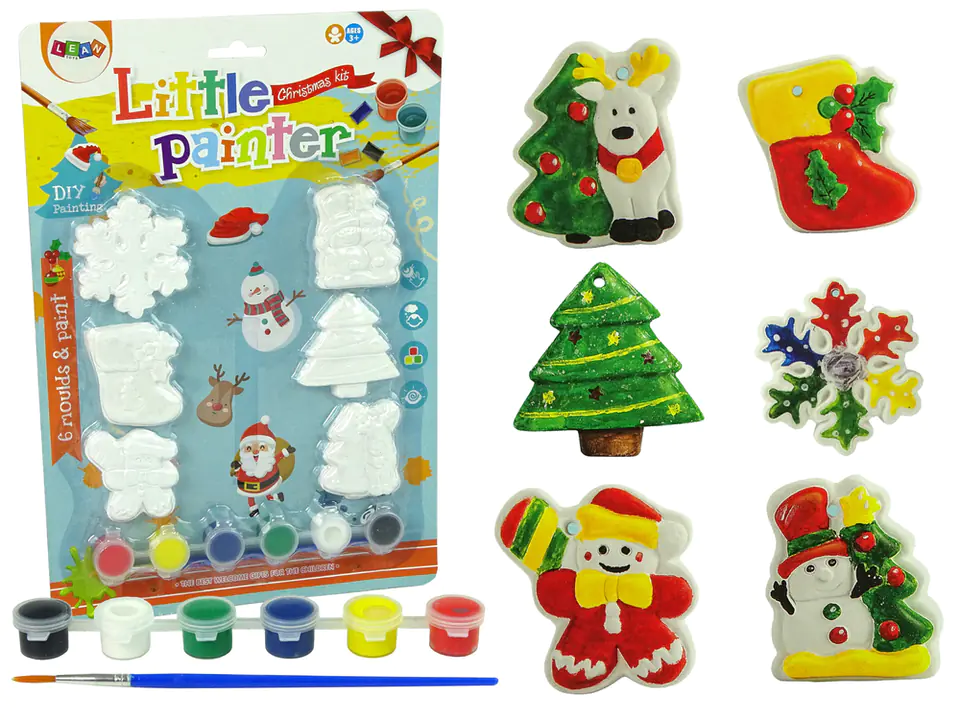 ⁨Set of plaster casts for painting paint Holy Christmas tree snowman⁩ at Wasserman.eu