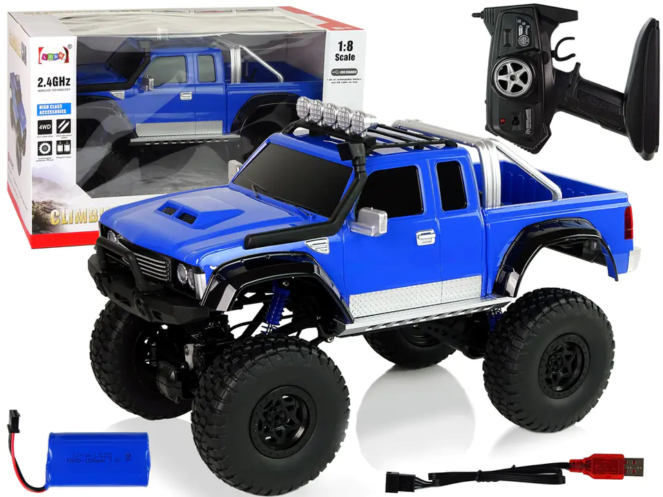 ⁨Auto Off- Road R/C 2.4G Climbing Car 1:8 Niebieskie 4x4⁩ w sklepie Wasserman.eu