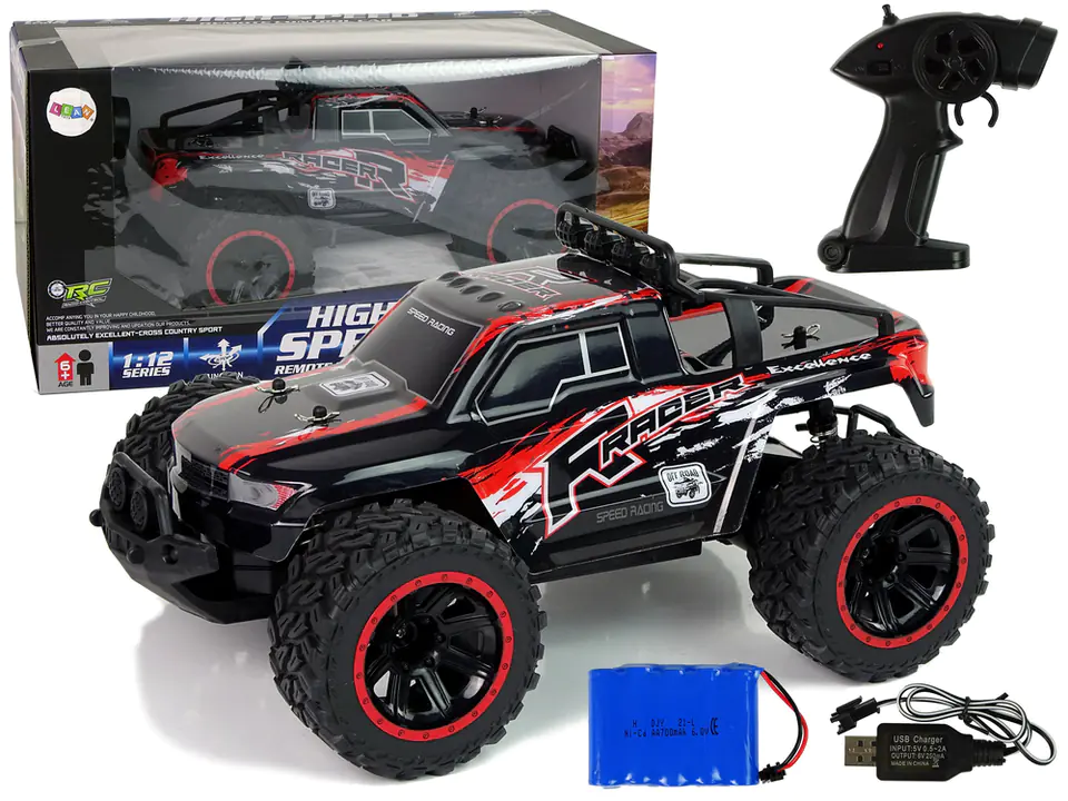 ⁨Auto Terenowe Off-Road R/C 2.4 G Amortyzatory 1:12 Czerwony⁩ w sklepie Wasserman.eu