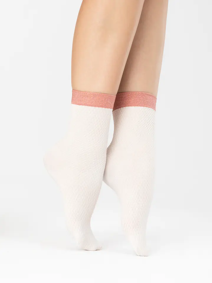 ⁨Biscuitt 60 Den Ecru-Pink Socks (one size fits all)⁩ at Wasserman.eu